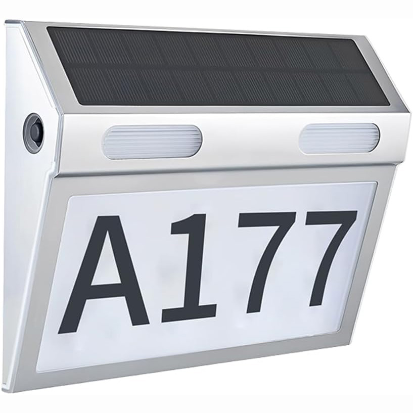 Solar Waterproof Sign Stainless Steel House Number