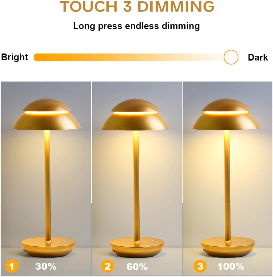 Cordless Table Lamp - Rechargeable Waterproof Desk Light