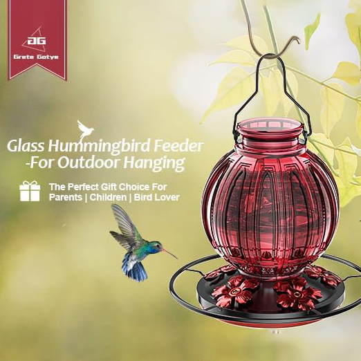 ⏰Last 4 hours Sale: Save 49%-🐦Glass Hummingbird Feeder for Outdoors Hanging