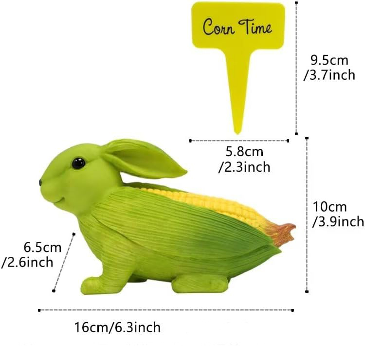 🌽🐰Corn Time Garden Bunny Statue