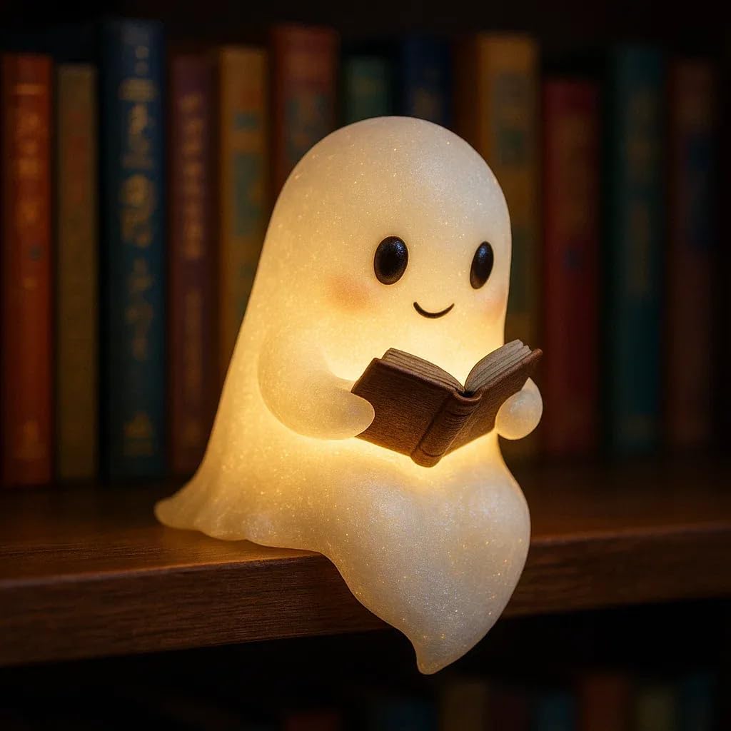 👻📚Cute Ghost Reading Book Lamp