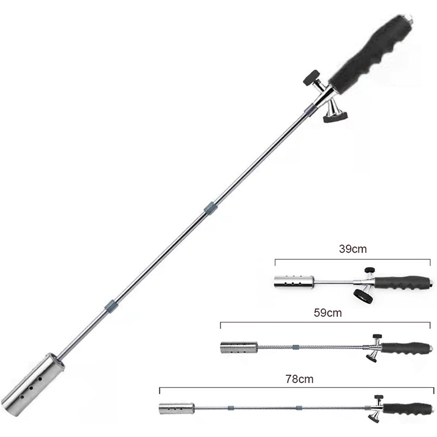 Removable 4-Stage Extended Propane Torch Burner Weed Torch