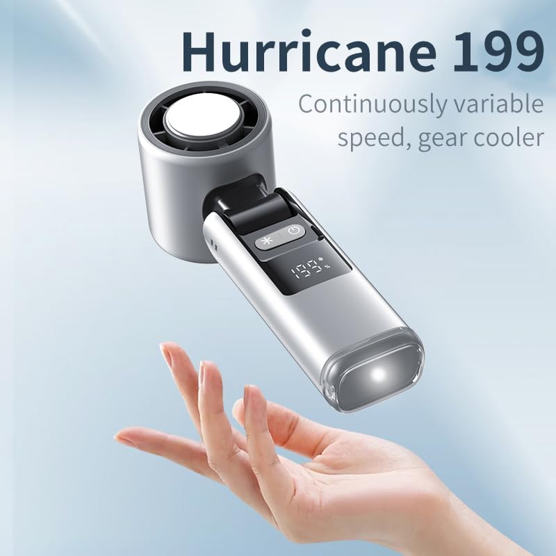 Portable Handheld Turbo Fan with Ice Cooling Plate & LED Light