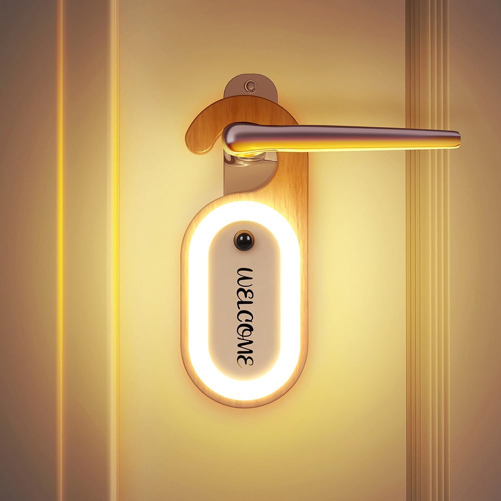 Rechargeable Smart Keyhole Light- Motion-Activated Wooden Door Lamp