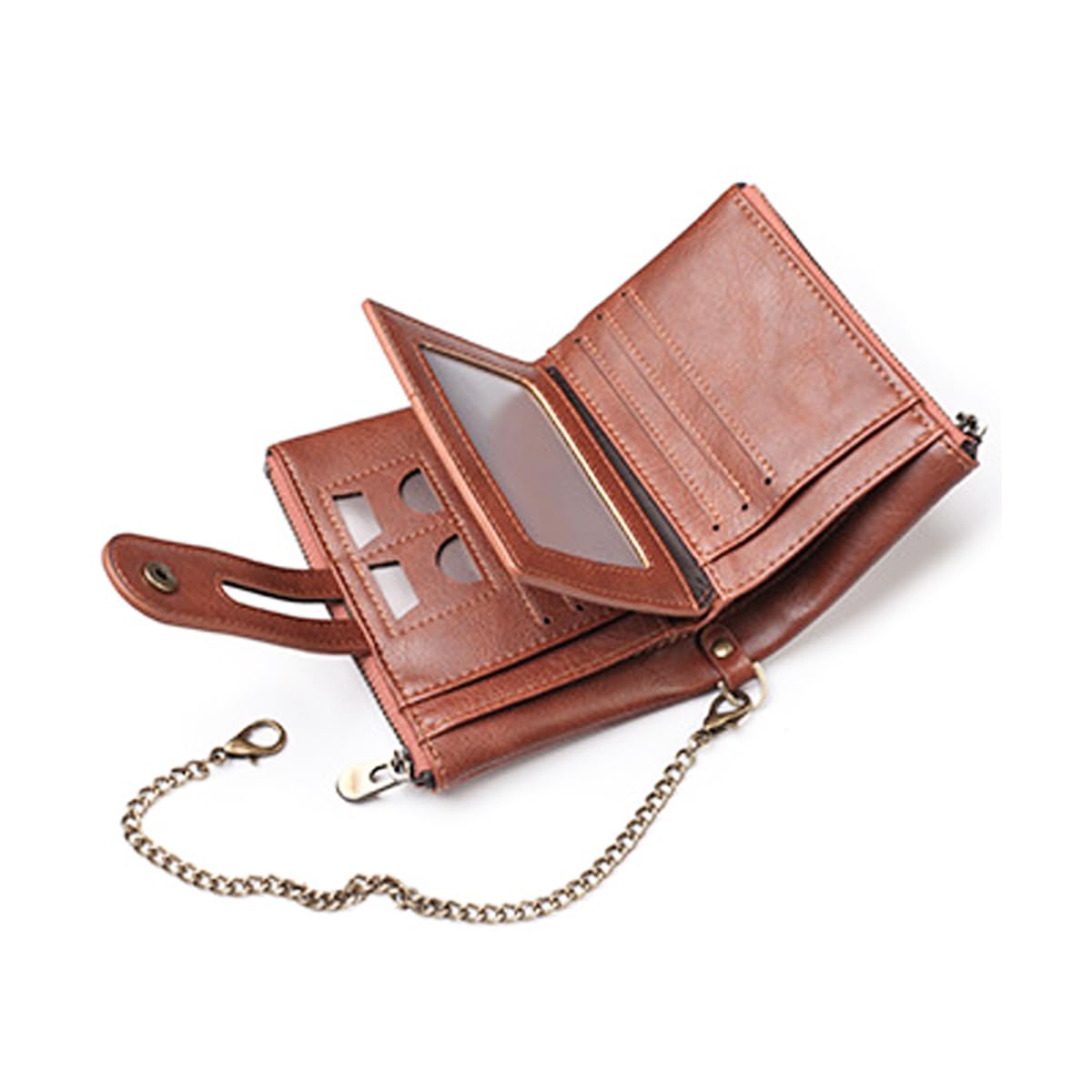 Mens RFID Vintage Bifold Wallet with Chain