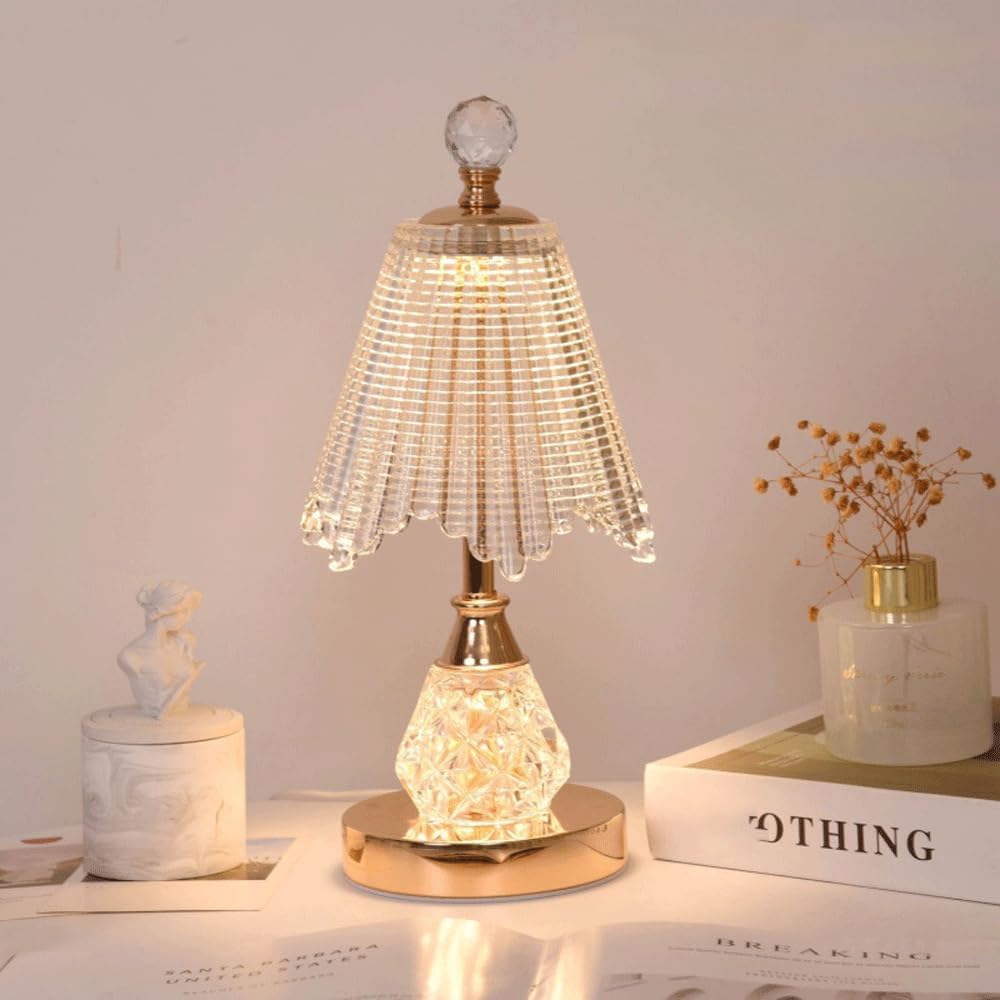 Luxury Crystal Touch Switch Cordless Bedside Lamp