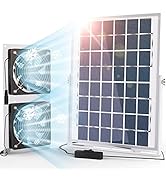 SOLPERK Solar Fan for Greenhouse, 10W Solar Powered Fan for Chicken Coop, Waterproof Solar Exhaus...