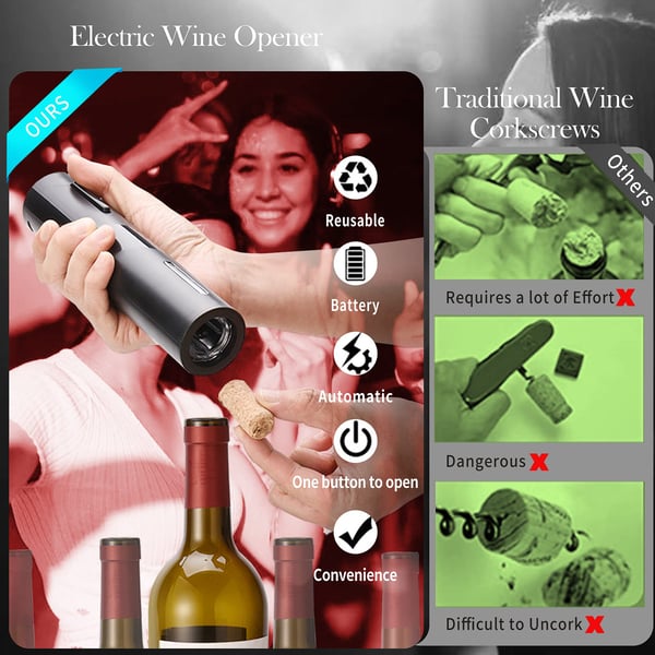 Electric Bottle Opener Set for Home Gift Party