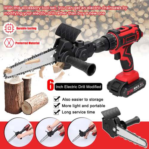 🔥Hot sale - 6 Inch Electric Drill Modified To Electric Chainsaw Drill Attachment