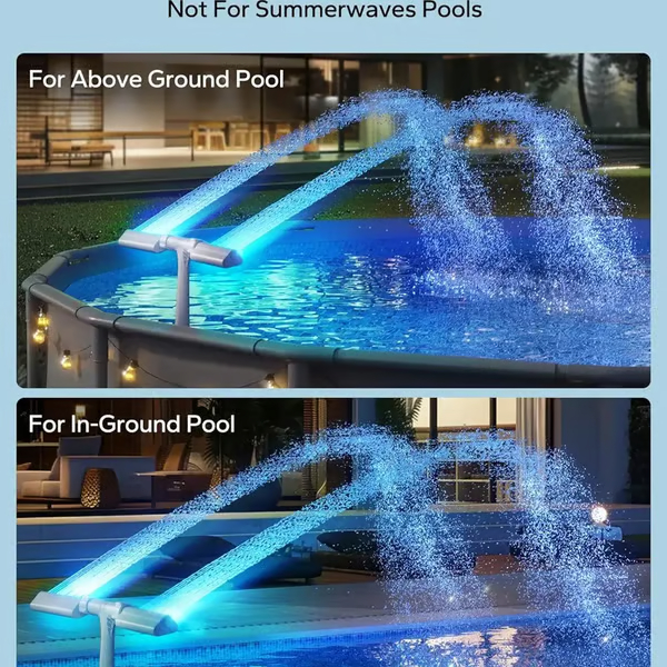 Solar Pool Fountain with Lights Dual Arc