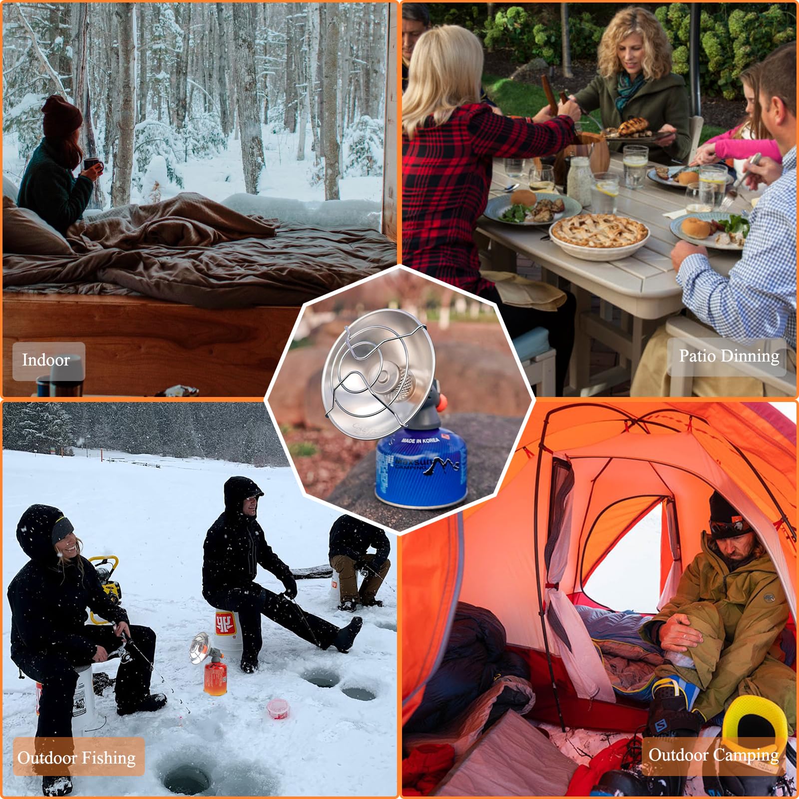 🔥18000 BTU 3 Settings Propane Tank Top Heater