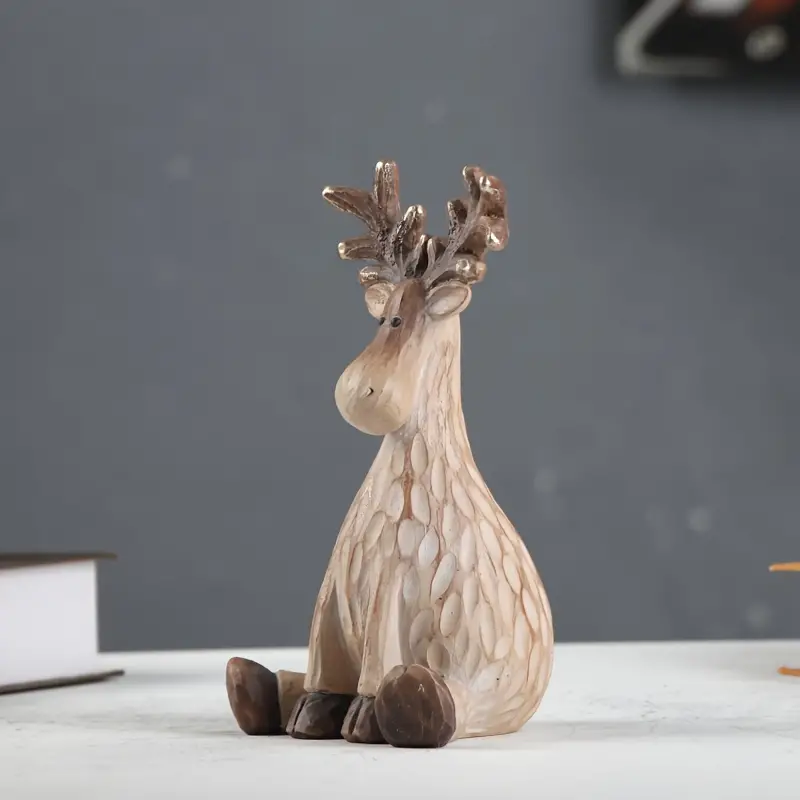 Cute Resin Elk Figurine
