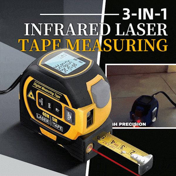 3-In-1 Infrared Laser Tape Measuring (Imperial & Metric)