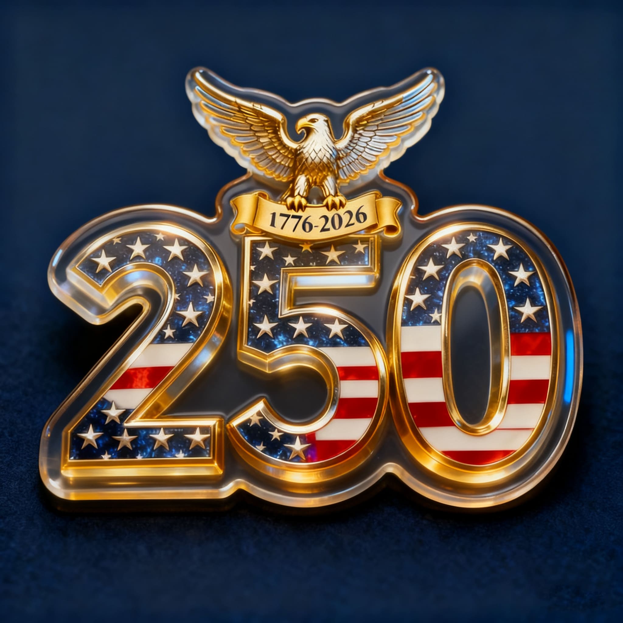 us 250th Anniversary Commemorative Brooch