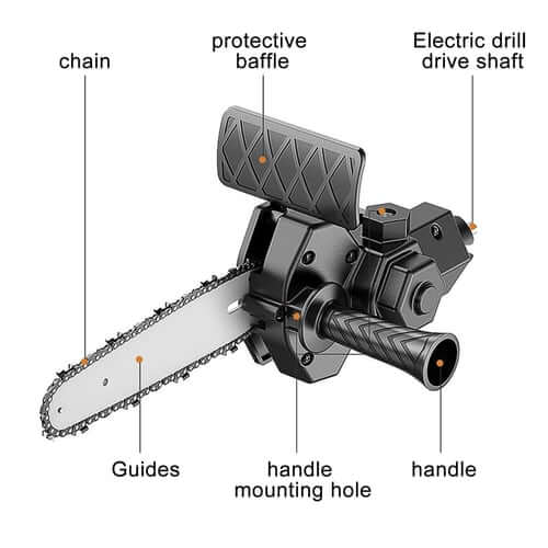 🔥Hot sale - 6 Inch Electric Drill Modified To Electric Chainsaw Drill Attachment