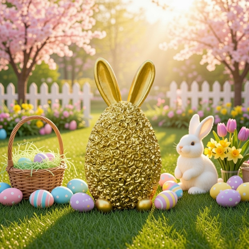 Rose Rabbit Easter Decoration