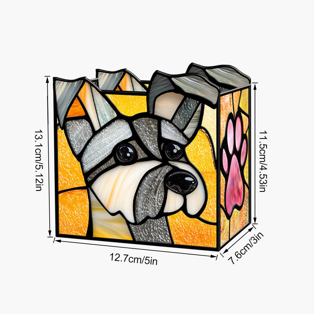 Stained-Glass-Style Acrylic Pen Holder for Colorful Desk Décor