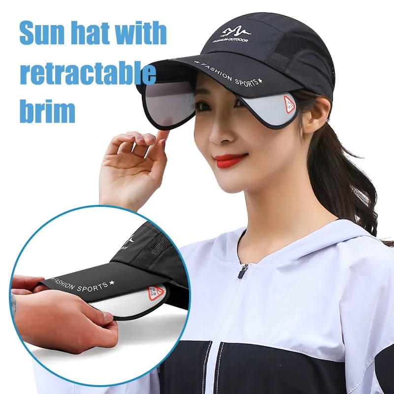 🔥🔥Sun hat with retractable brim for outdoor/fishing/riding/climbing