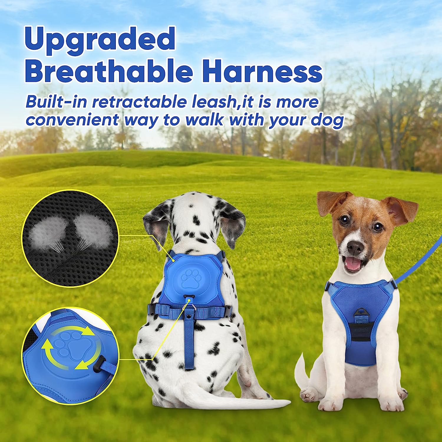 🔥HOT SALE - Dog Harness and Retractable Leash Set All-in-One