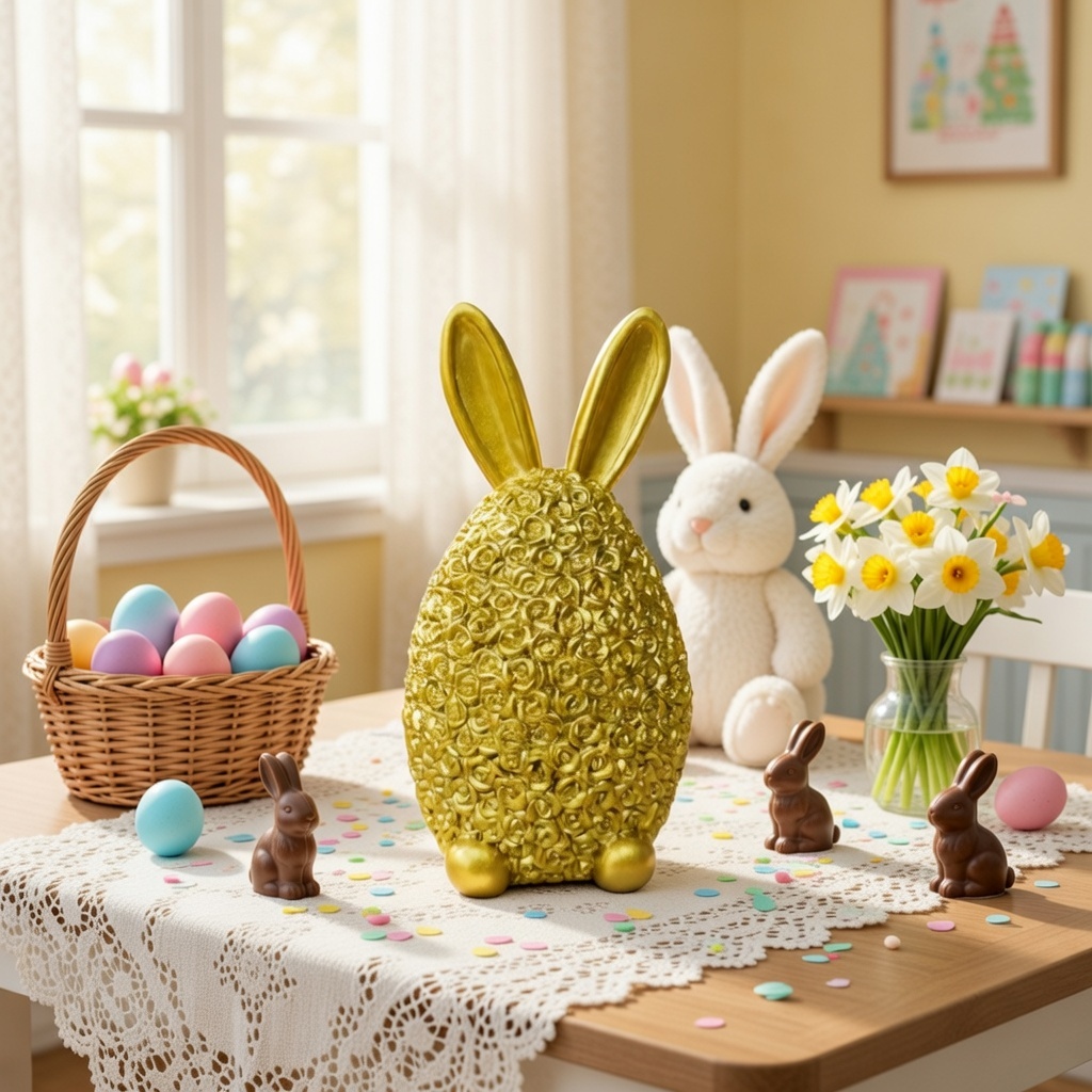 Rose Rabbit Easter Decoration