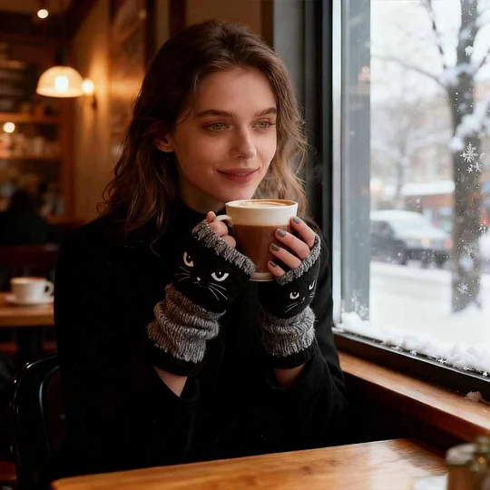 🎁Last Day Promotion 49% OFF🐱 Cute Women’s Knitted Cat Gloves — For Warm Hands & Free Fingers🧶