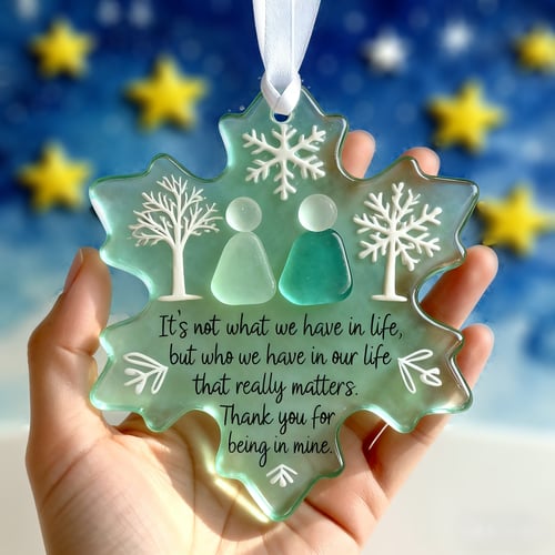 🌊Snowflake-Shaped Sea Glass Friendship Decor❄✨ Shaped by Nature & Crafted by Hand!