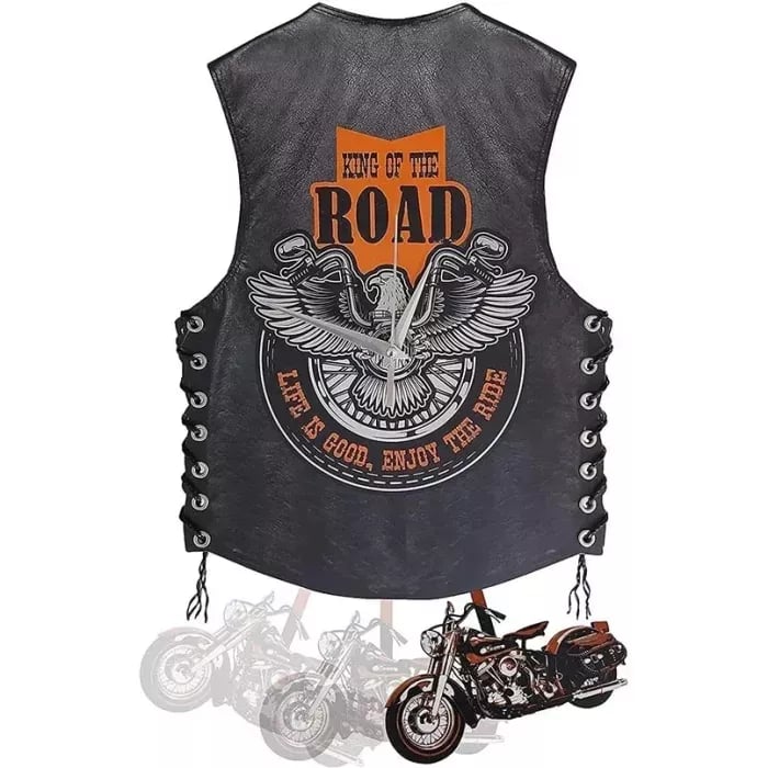 🔥Hot Sale 49% OFF 🏍️Motorcycle Vest Mute Wall Clock 