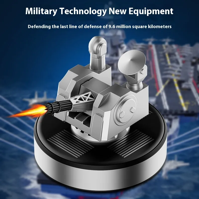 Solar Rotating Radar Rocket Launcher Car Decoration