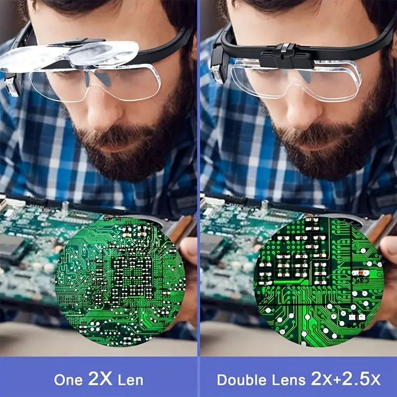🔍headband magnifier with lights 
