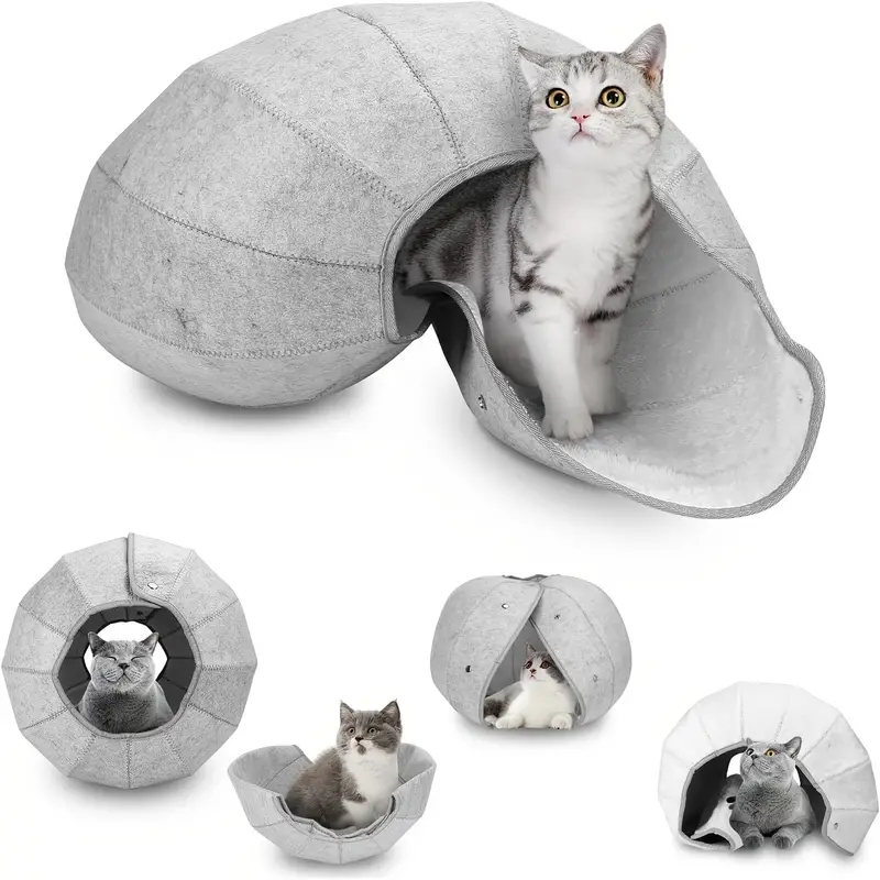 🐱Cat Cave Tunnel Multi-Function Foldable Cat Bed