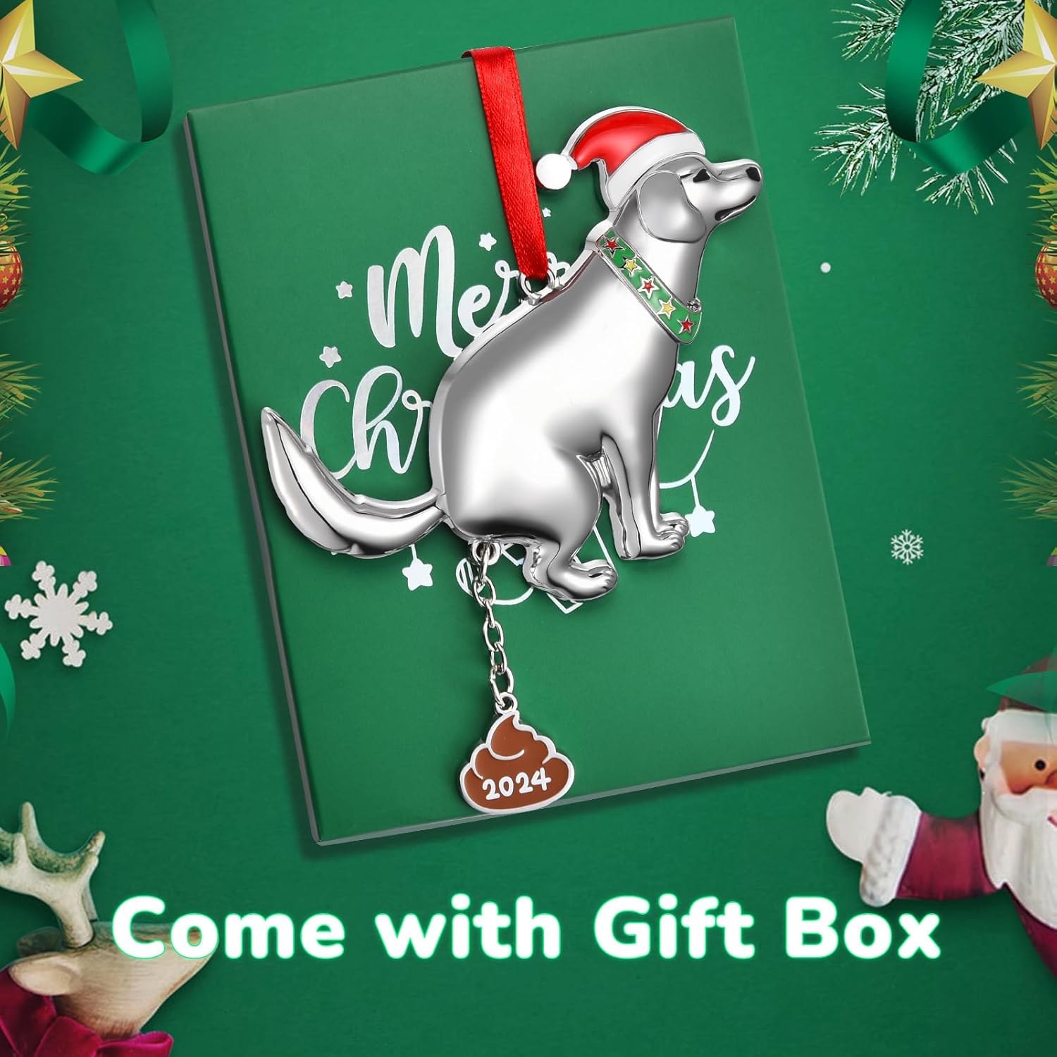 Funny Pooping Dog Ornament for Christmas Tree Decoration