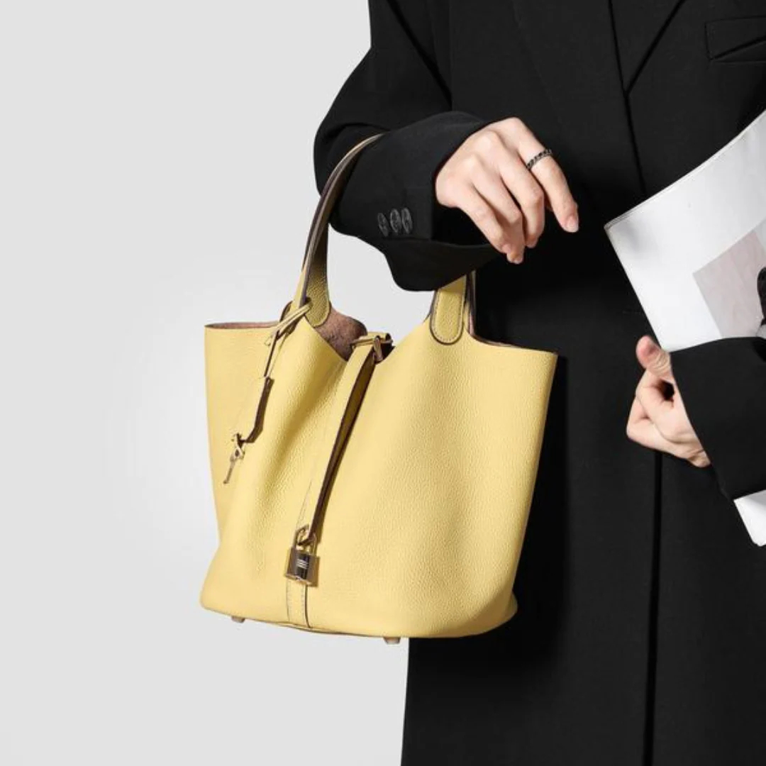 Designer Leather Bucket Bags for Women: Trendy Genuine Leather Tote Purses