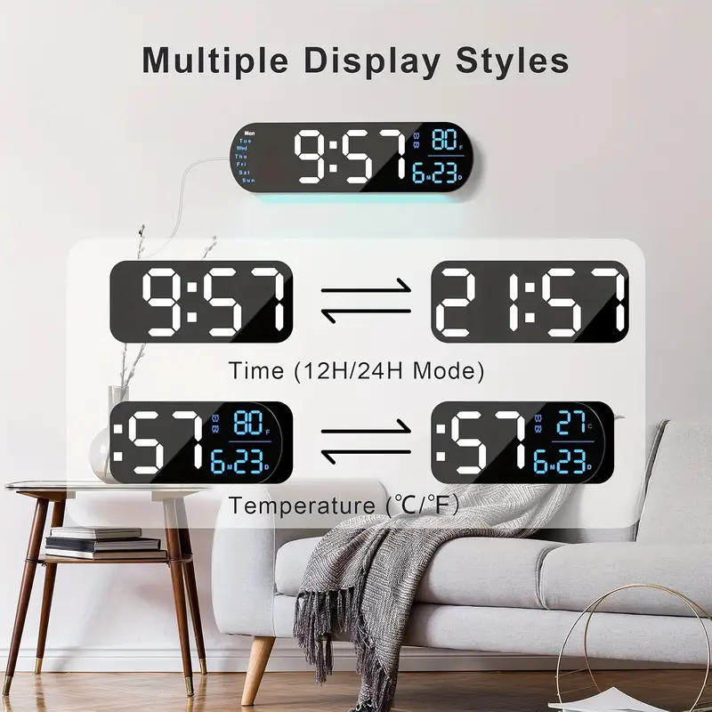 13.7' Large Digital Wall Clock Large Display