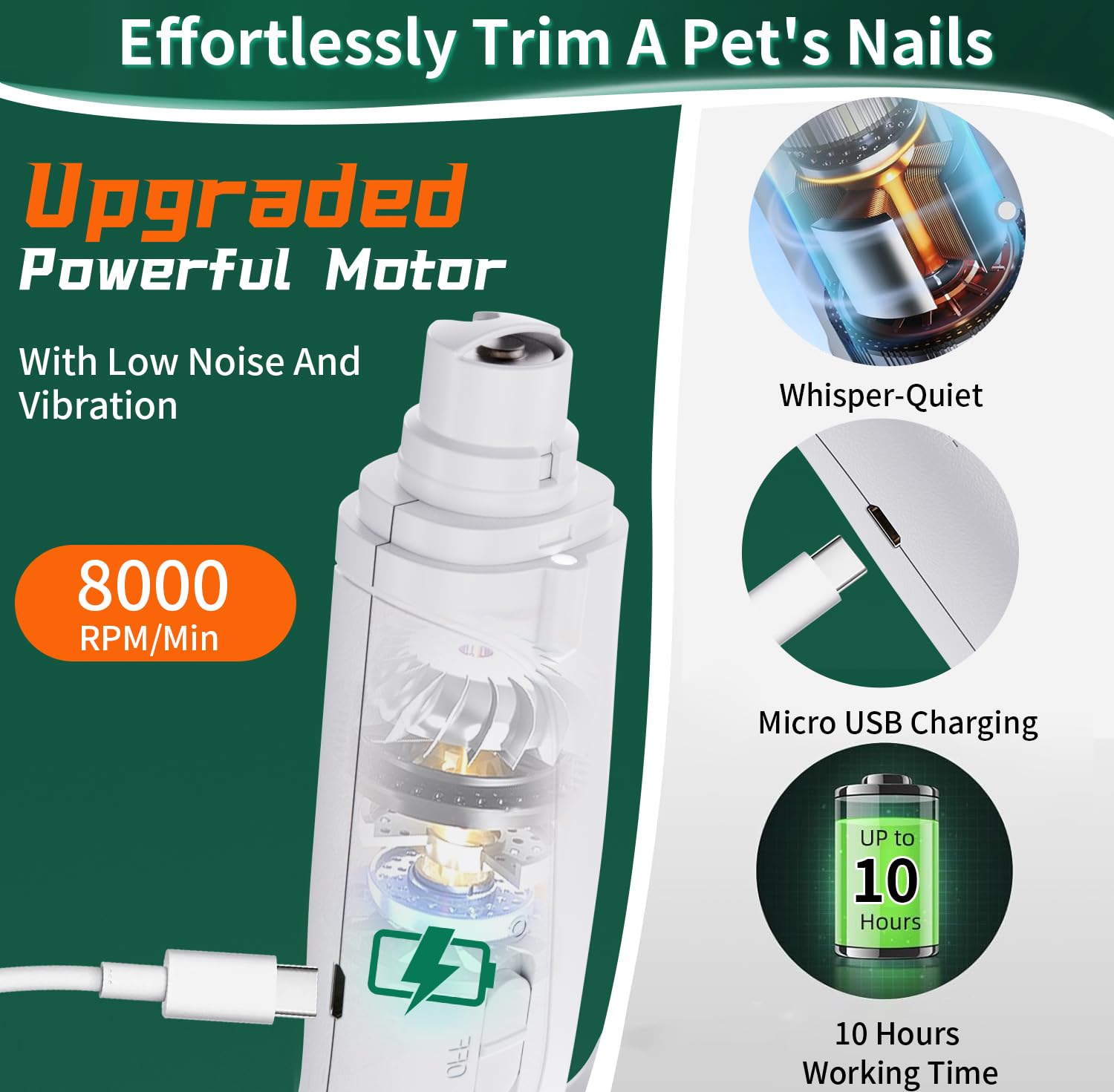 2-in-1 Pet Nail Grinder & Clipper – For Stress-Free Grooming 