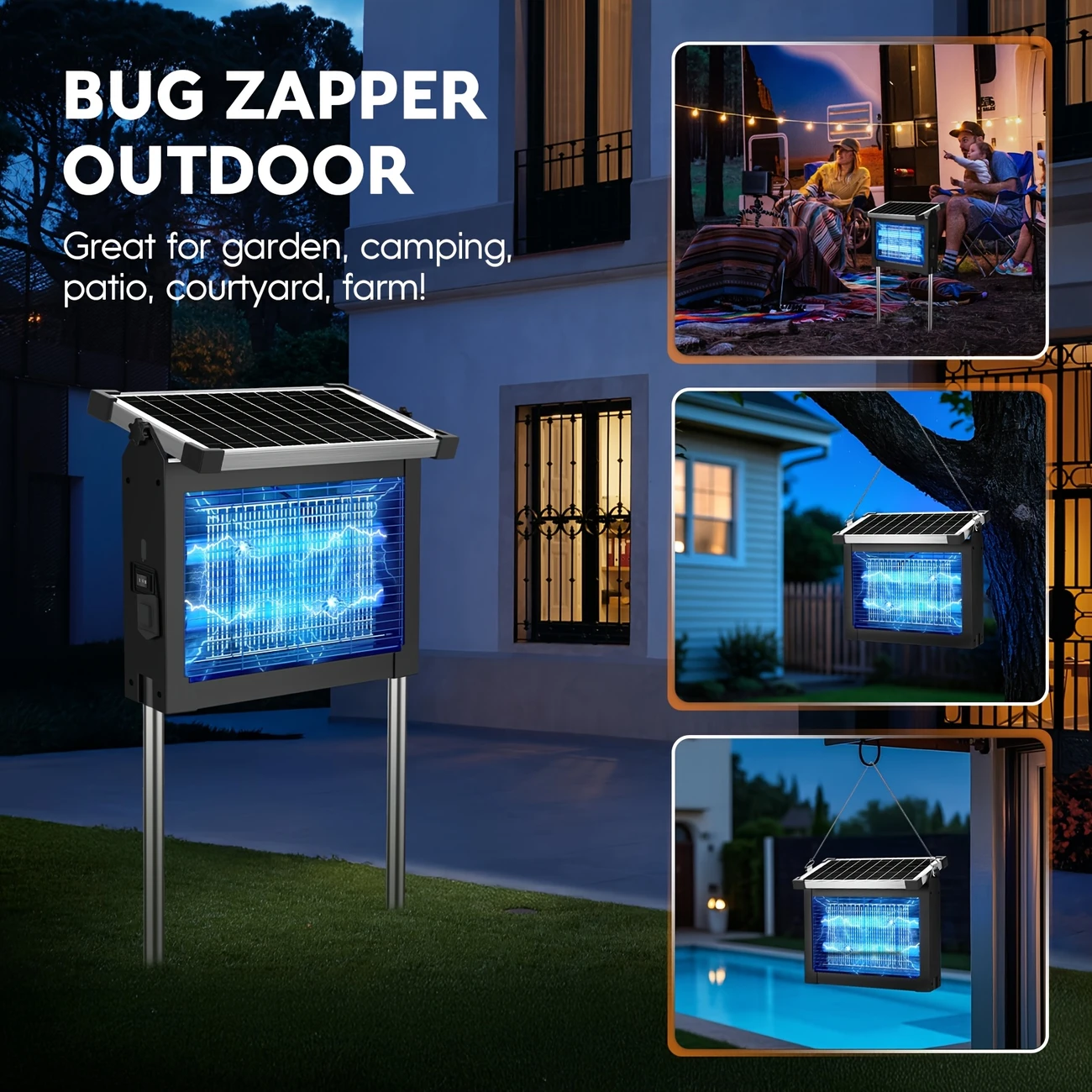 Rechargeable Outdoor Bug Zapper Solar Powered