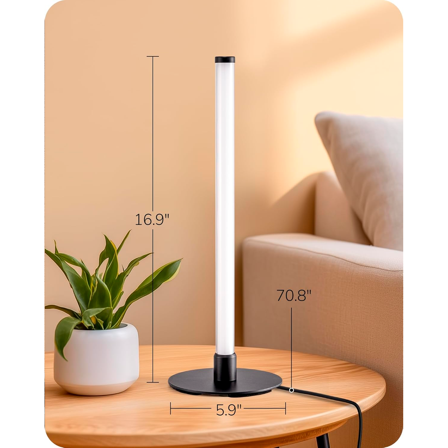 Modern Slim Bedside Lamp with 360° Illumination