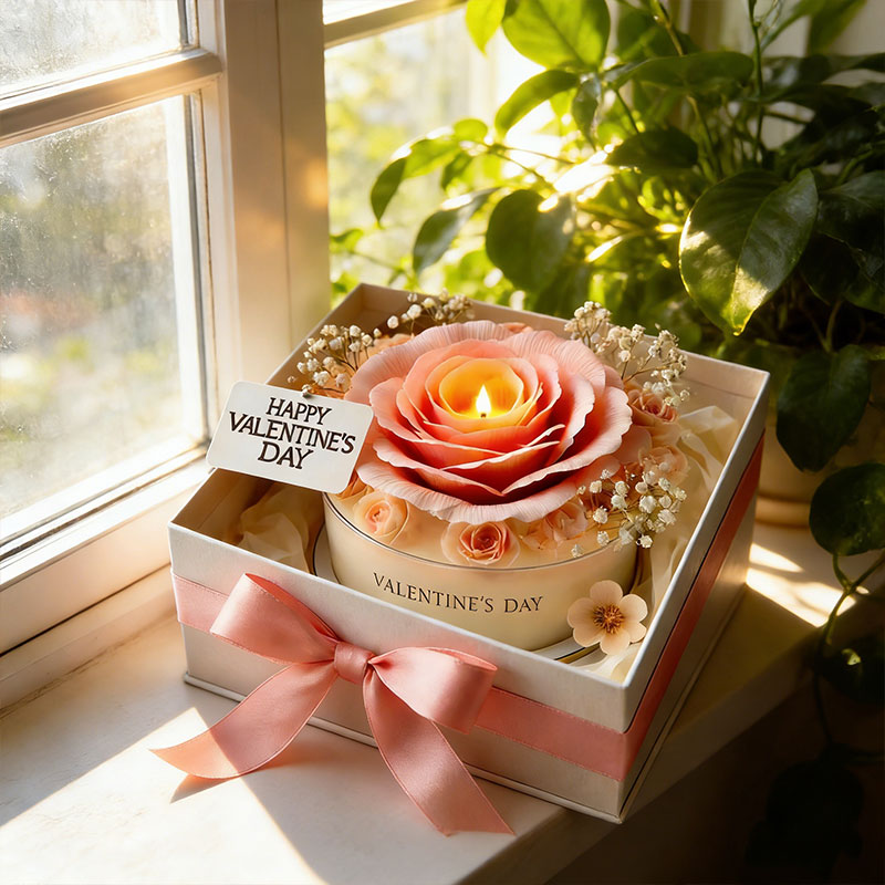 🌹🕯️ Everlasting Bloom Valentine’s Day Rose Candle – Romance That Glows Forever 🕯️🌹
