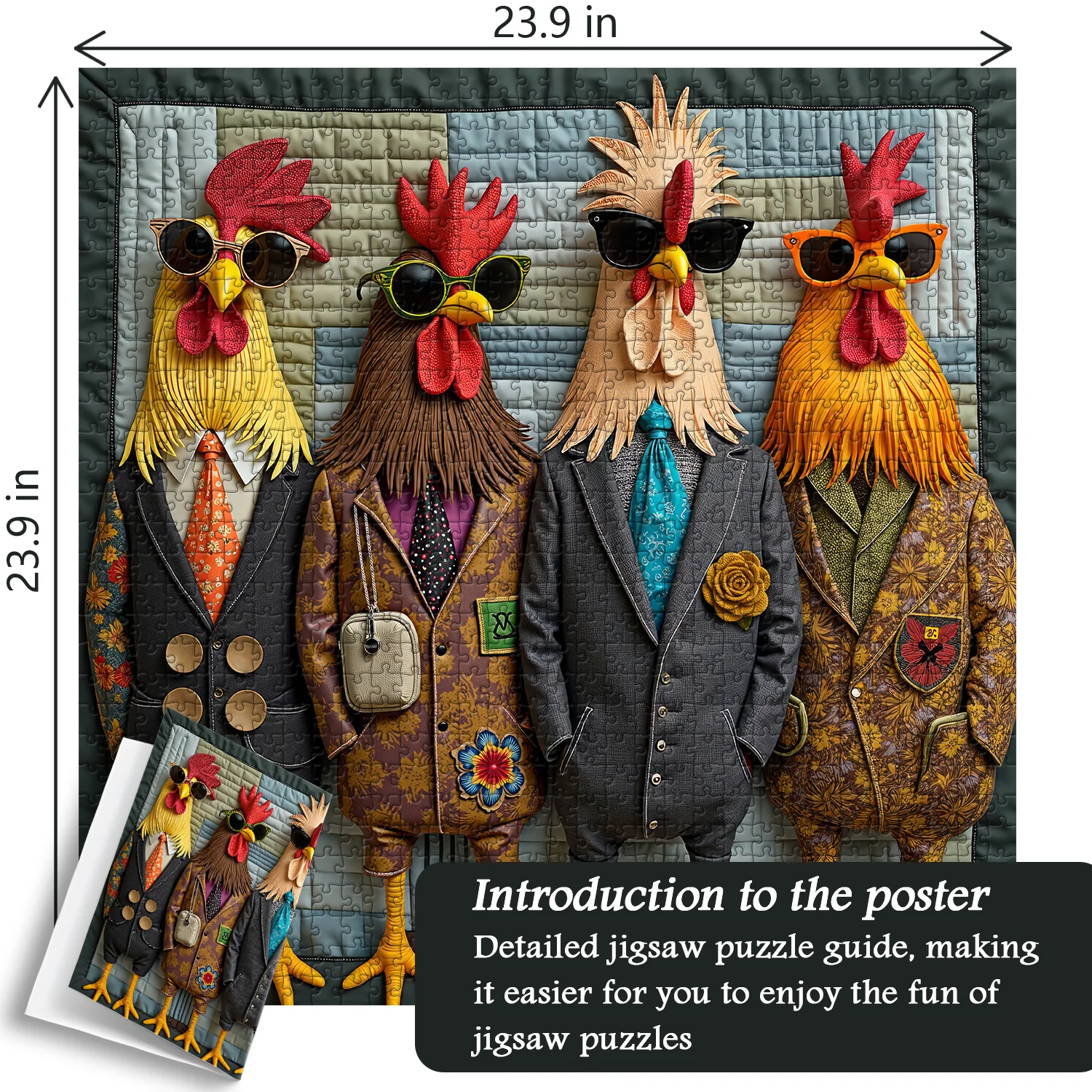 Runway Roosters Jigsaw Puzzle 1000 Pieces