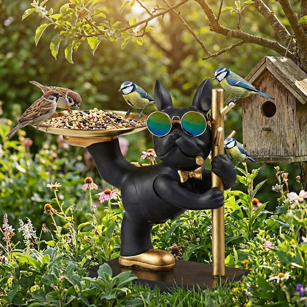 Fun Bulldog Bird Feeder