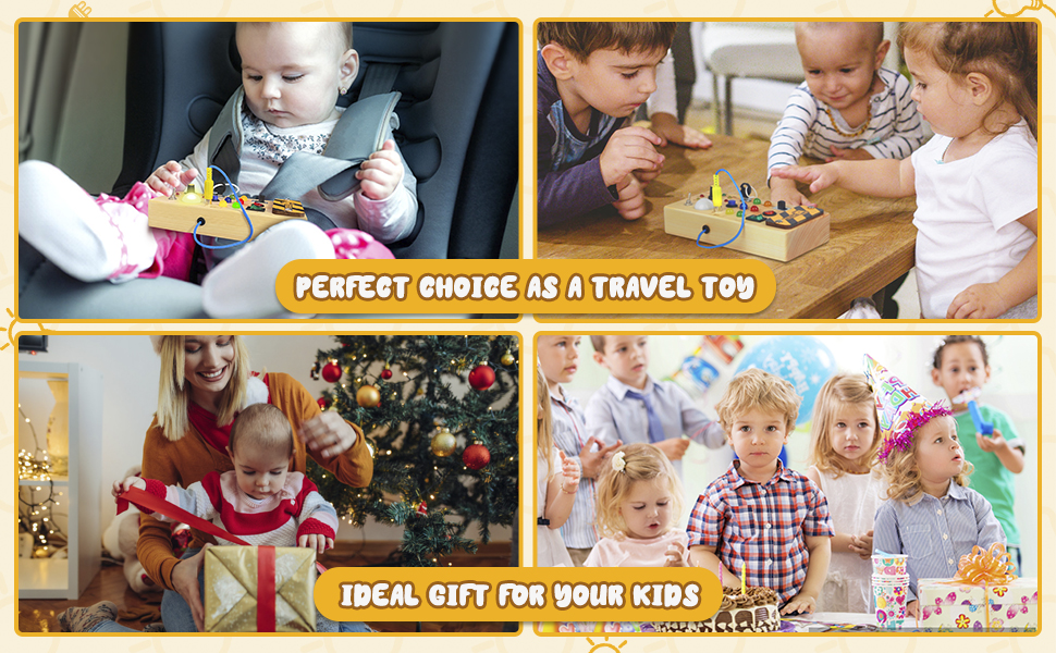 montessori toddler busy board,  baby wooden busy board , sensory toys light switch toys travel toys