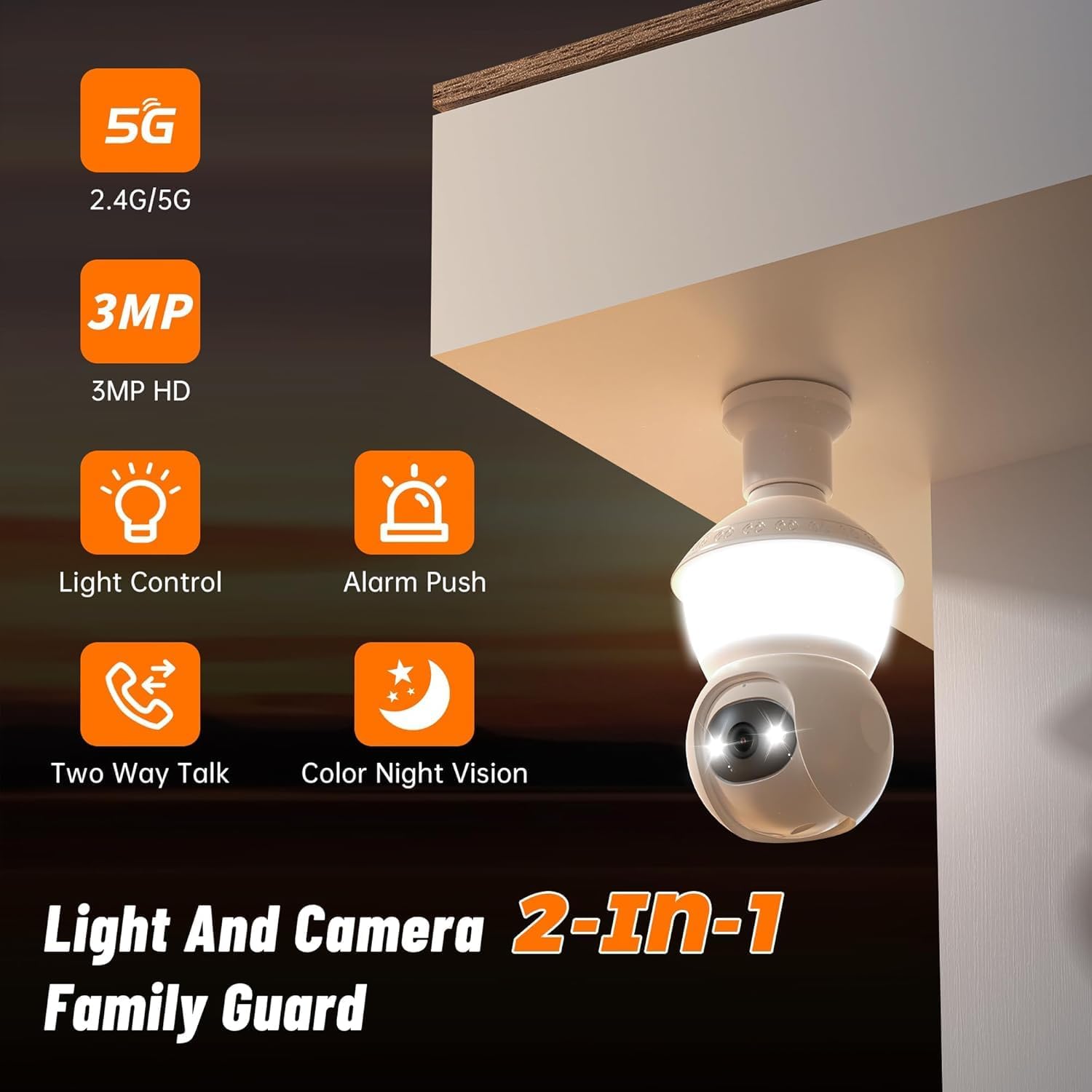 Punch-Free Smart Light Bulb Security Camera