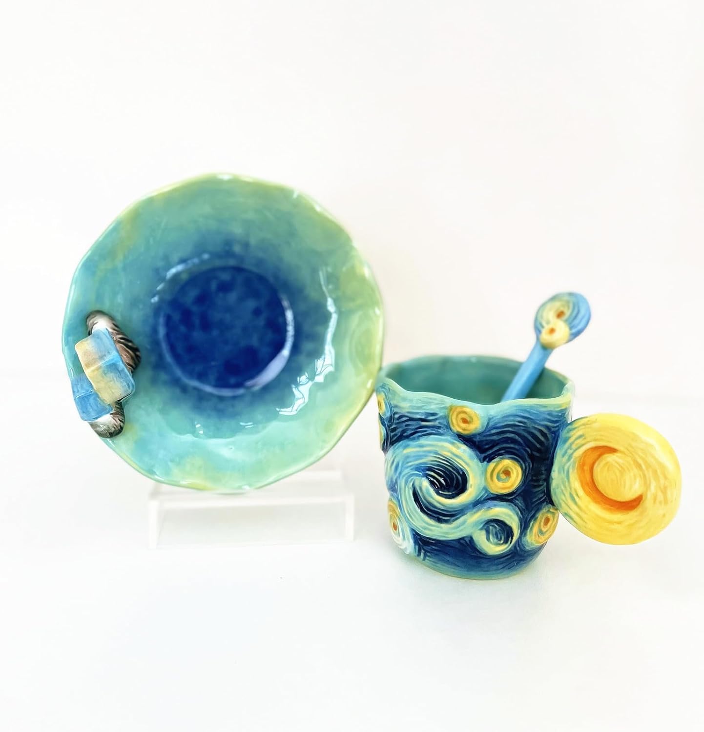 3D Handmade and Hand-painted Ceramic Coffee Mug