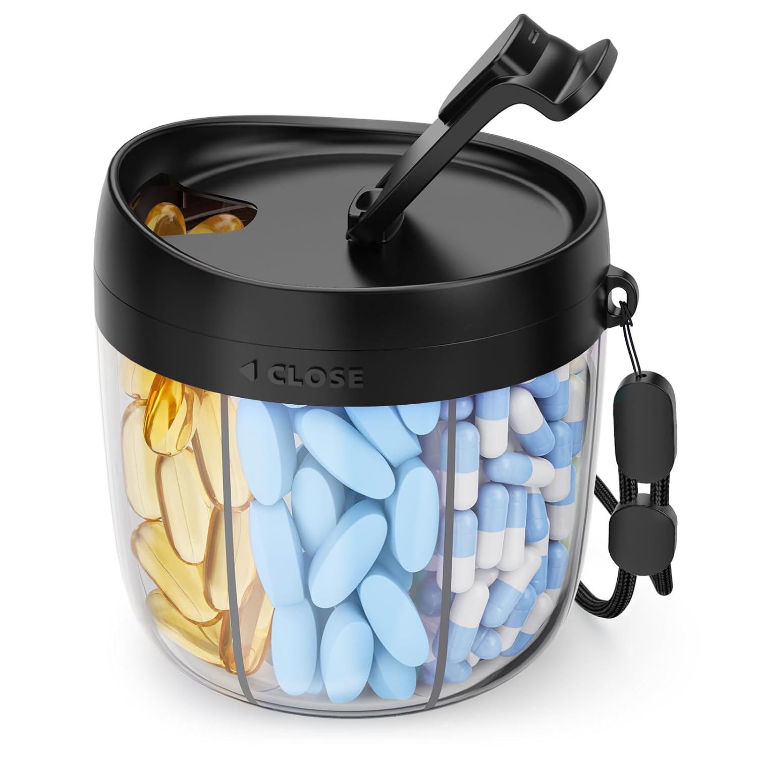 Cute Pill Dispenser with 7 Large Compartments