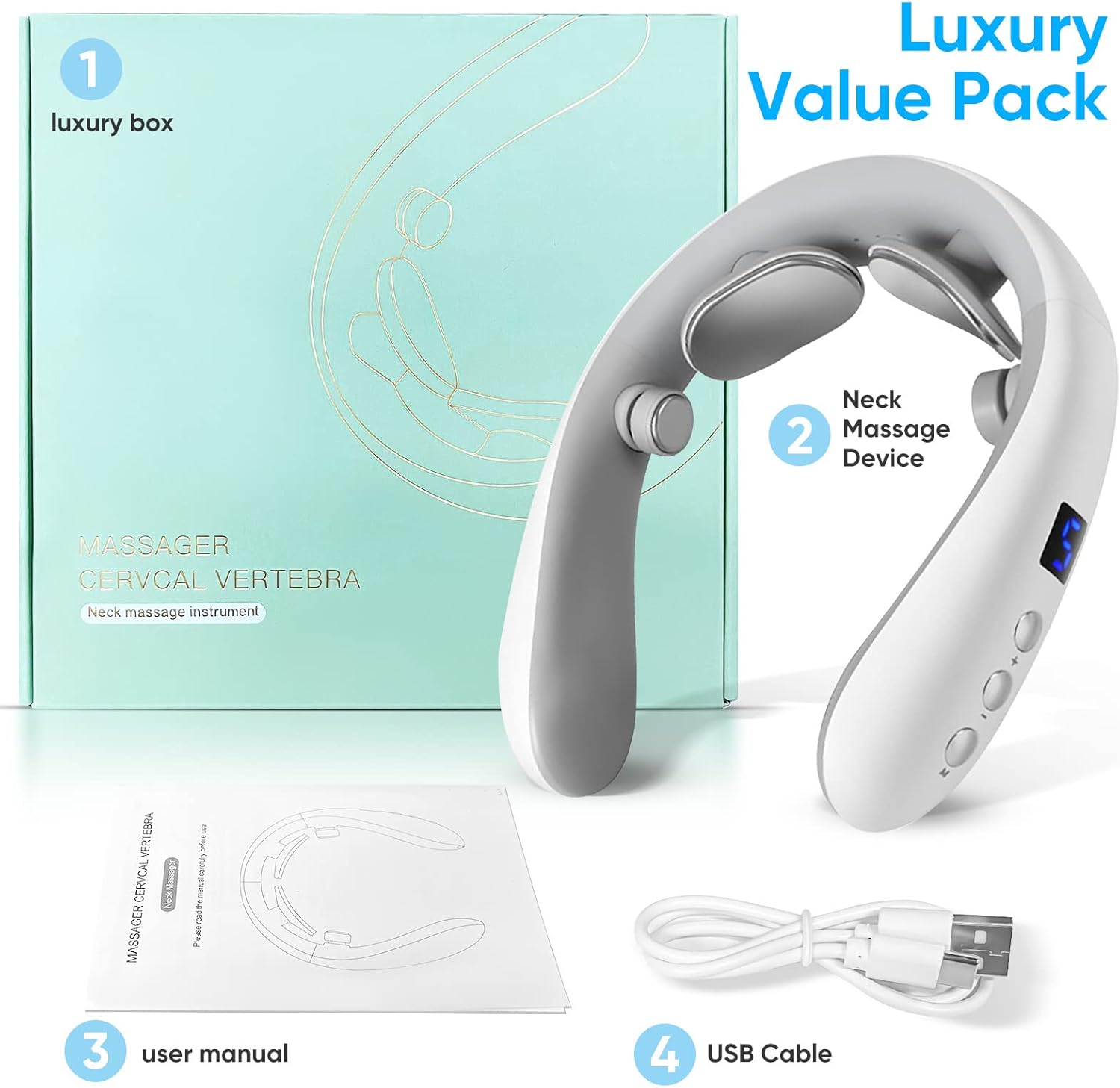 Electric Lymphatic Drainage Neck Massager for Pain Relief Deep Tissue