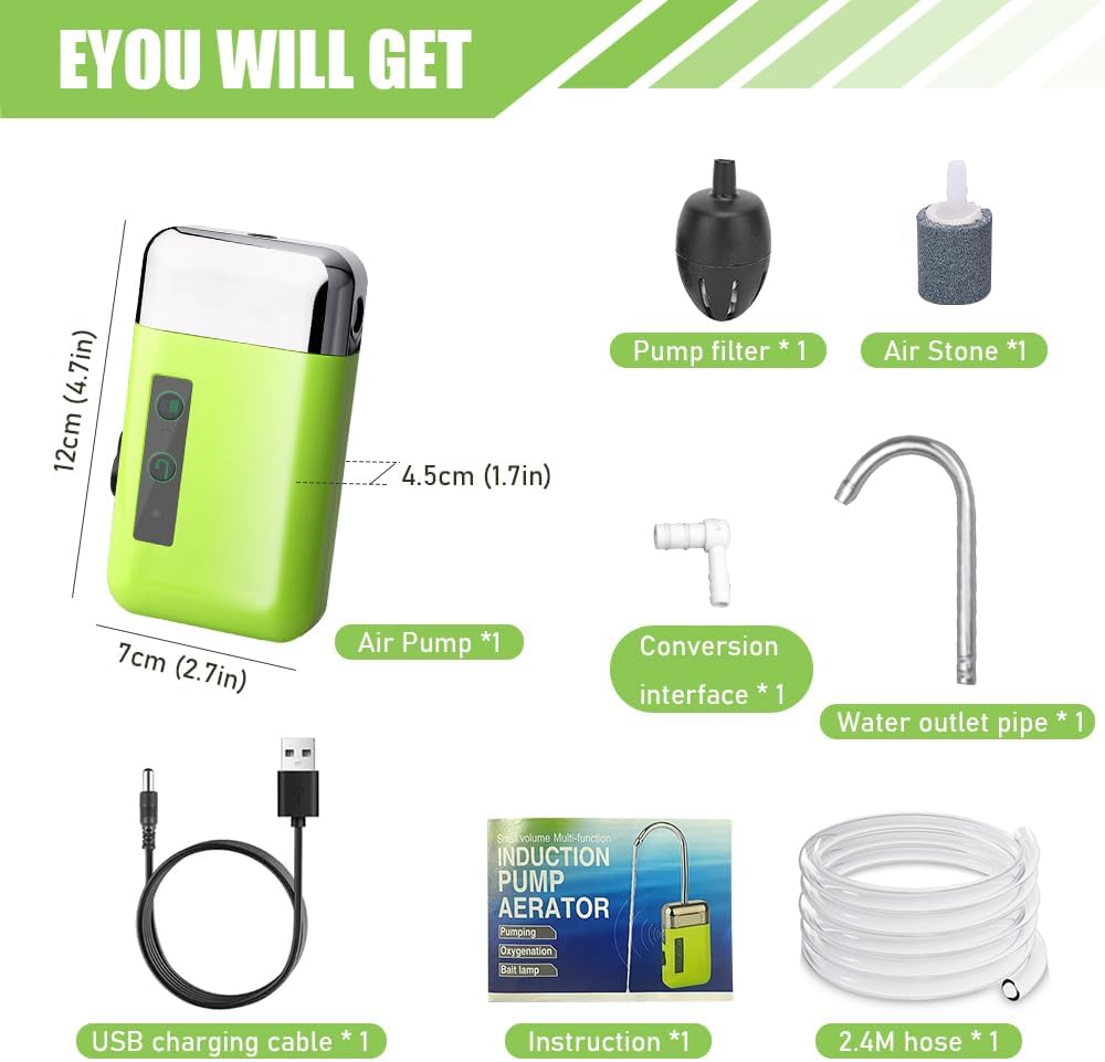 🐟fishing tool: nduction pumping, oxygenation, lighting