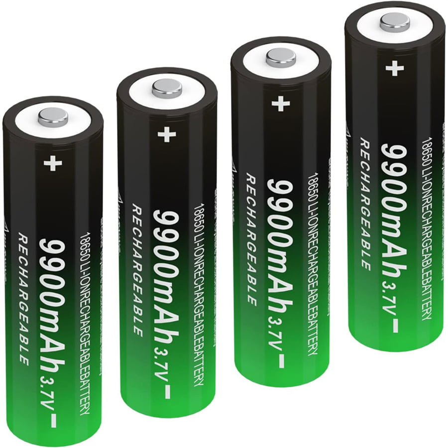 3.7 Volt Rechargeable Battery 9900mAh for Headlamp, Doorbells, Flashlight, Small Fan, etc (4 PCS)