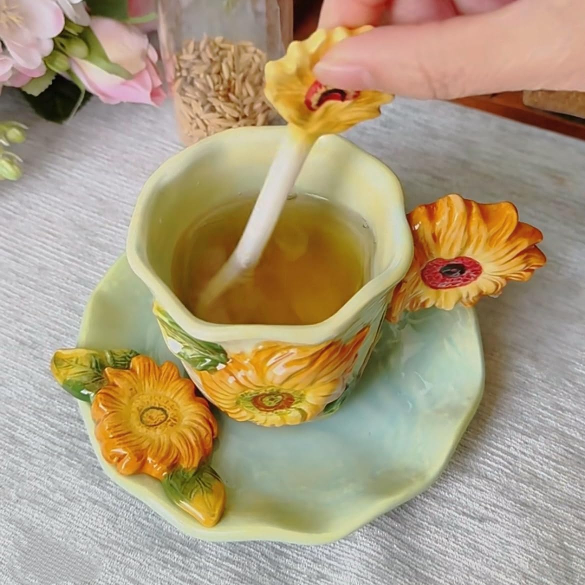 3D Handmade and Hand-painted Ceramic Coffee Mug