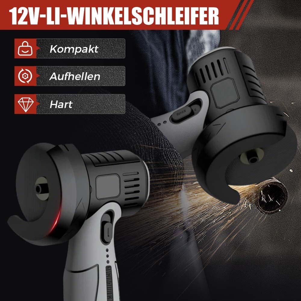 2025 New Cordless Angle Grinder 12V Mini Angle Grinder with Cutting Disc