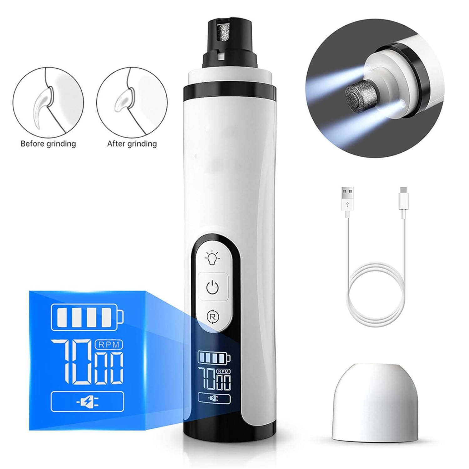 Silent Groom Pro Cordless Nail Grinder for Dogs and Cats