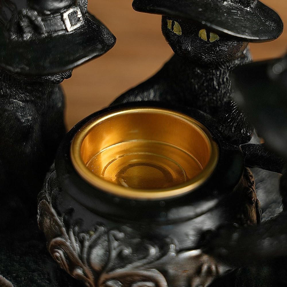 Wizard Cat Halloween Candle Holder